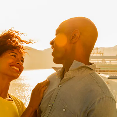 P&O Cruises couple on deck
