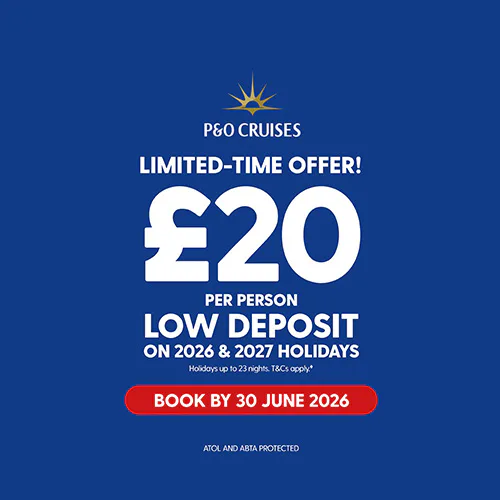 P&O Cruises Low Deposit